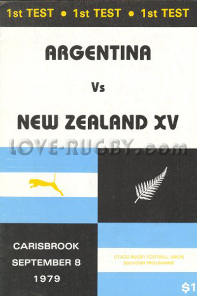 1979 New Zealand v Argentina  Rugby Programme